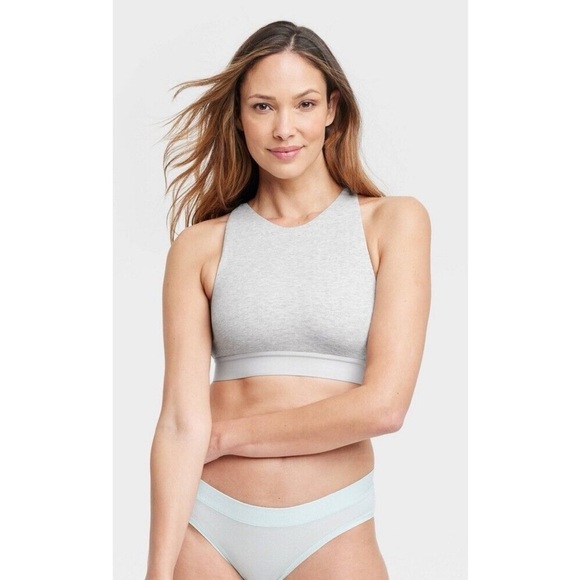 Auden Grey Soft Unlined Crossback Bralette - Picture 1 of 7